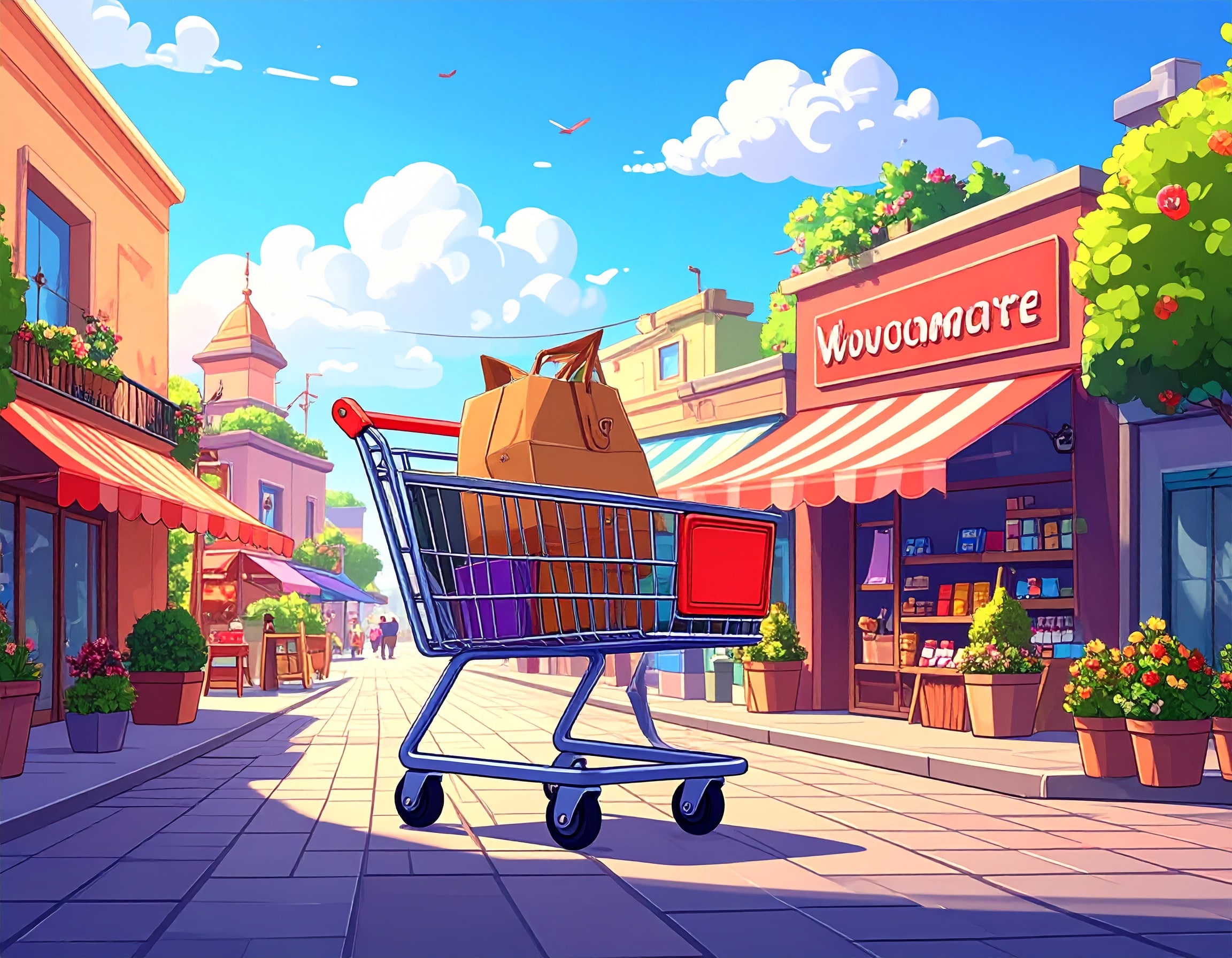 Firefly_Generar imagen de WooCoomerce de compras, con logo 466740-min
